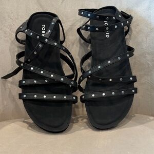 Torrid Black Studded Strappy Sandals 9.5 W NWOT